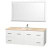 Centra 60 In. Vanity in White with Marble Vanity Top in Ivory and Undermount Sink