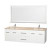Centra 72 In. Double Vanity in White with Marble Vanity Top in Ivory and Undermount Sinks
