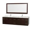 Centra 80 In. Double Vanity in Espresso with Marble Vanity Top in Carrara White and Undermount Sinks