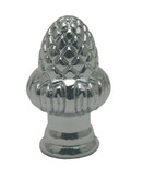 Chrome Pinecone Finial / Pullchain with 12 Inch (30.5 cm) Chrome Beaded Chain