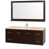 Centra 60 In. Vanity in Espresso with Marble Vanity Top in Ivory and Undermount Sink