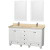 Acclaim 60 In. Double Vanity in White with Top in Ivory with Square Sinks and Mirrors