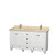 Acclaim 60 In. Double Vanity in White with Top in Ivory with Square Sinks and No Mirrors