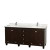 Acclaim 72 In. Double Vanity in Espresso with Top in Carrara White with Square Sinks and No Mirrors