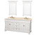 Andover 72 In. Double Vanity in White with Marble Vanity Top in Ivory with Undermount Sink