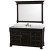 Andover 60 In. Single Vanity in Black with Marble Top in Carrara White with White Sink and Mirror