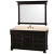Andover 60 In. Single Vanity in Black with Marble Vanity Top in Ivory with Porcelain Sink and Mirror