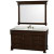 Andover 60 In. Vanity in Dark Cherry with Marble Top in Carrara White with Porcelain Sink and Mirror