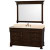 Andover 60 In. Single Vanity in Dark Cherry with Marble Top in Ivory with Porcelain Sink and Mirror