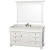 Andover 60 In. Single Vanity in White with Marble Top in Carrara White with White Sink and Mirror