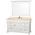 Andover 60 In. Single Vanity in White with Marble Vanity Top in Ivory with Porcelain Sink and Mirror