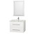 Centra 30 In. Vanity in White with Marble Vanity Top in Carrara White and Undermount Sink
