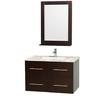 Centra 36 In. Vanity in Espresso with Marble Vanity Top in Carrara White and Undermount Sink