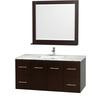 Centra 48 In. Vanity in Espresso with Marble Vanity Top in Carrara White and Undermount Sink