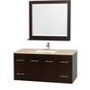 Centra 48 In. Vanity in Espresso with Marble Vanity Top in Ivory and Undermount Sink