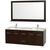 Centra 60 In. Double Vanity in Espresso with Marble Vanity Top in Carrara White and Undermount Sinks