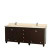 Acclaim 80 In. Double Vanity in Espresso with Top in Ivory with Square Sinks and No Mirror