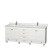 Acclaim 80 In. Double Vanity in White with Top in Carrara White with Square Sinks and No Mirror