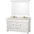 Andover 60 In. Double Vanity in White with Marble Vanity Top in Carrara White with Undermount Sink