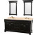 Andover 72 In. Vanity in Antique Black with Marble Vanity Top in Ivory and Mirrors
