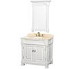 Andover 36 In. Vanity in White with Marble Vanity Top in Ivory and Undermount Sink