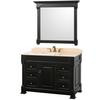 Andover 48 In. Vanity in Antique Black with Marble Vanity Top in Ivory and Mirror
