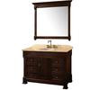 Andover 48 In. Vanity in Dark Cherry with Marble Vanity Top in Ivory and Mirror