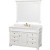 Andover 55 In. Vanity in White with Marble Vanity Top in Carrara and Mirror