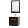 Centra 24 In. Vanity in Espresso with Marble Vanity Top in Carrara White and Undermount Sink
