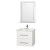Centra 24 In. Vanity in White with Marble Vanity Top in Carrara White and Undermount Sink