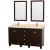 Acclaim 60 In. Double Vanity in Espresso with Top in Ivory with Square Sinks and Mirrors
