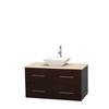 Centra 42 In. Single Vanity in Espresso with Ivory Marble Top with White Porcelain Sink and No Mirror