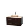 Centra 42 In. Single Vanity in Espresso with Ivory Marble Top with Ivory Sink and No Mirror