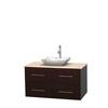 Centra 42 In. Single Vanity in Espresso with Ivory Marble Top with White Carrera Sink and No Mirror