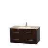 Centra 42 In. Single Vanity in Espresso with Ivory Marble Top with Square Sink and No Mirror