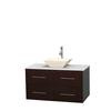 Centra 42 In. Single Vanity in Espresso with Solid SurfaceTop with Bone Porcelain Sink and No Mirror