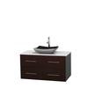 Centra 42 In. Single Vanity in Espresso with Solid SurfaceTop with Black Granite Sink and No Mirror