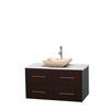 Centra 42 In. Single Vanity in Espresso with Solid SurfaceTop with Ivory Sink and No Mirror