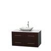 Centra 42 In. Single Vanity in Espresso with Solid SurfaceTop with White Carrera Sink and No Mirror
