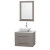 Centra 30 In. Single Vanity in Gray Oak with Solid SurfaceTop with White Porcelain Sink and 24 In. Mirror