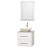 Centra 24 In. Single Vanity in White with Solid SurfaceTop with Bone Porcelain Sink and 24 In. Mirror