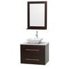 Centra 30 In. Single Vanity in Espresso with White Carrera Top with White Porcelain Sink and 24 In. Mirror