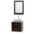 Centra 24 In. Single Vanity in Espresso with White Carrera Top with White Porcelain Sink and 24 In. Mirror