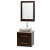 Centra 24 In. Single Vanity in Espresso with Ivory Marble Top with White Carrera Sink and 24 In. Mirror