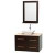 Centra 36 In. Single Vanity in Espresso with Ivory Marble Top with White Porcelain Sink and 24 In. Mirror