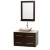 Centra 36 In. Single Vanity in Espresso with Ivory Marble Top with White Carrera Sink and 24 In. Mirror