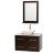 Centra 36 In. Single Vanity in Espresso with Solid SurfaceTop with Bone Porcelain Sink and 24 In. Mirror