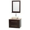 Centra 30 In. Single Vanity in Espresso with Ivory Marble Top with Bone Porcelain Sink and 24 In. Mirror
