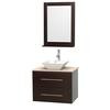 Centra 30 In. Single Vanity in Espresso with Ivory Marble Top with White Porcelain Sink and 24 In. Mirror