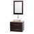Centra 30 In. Single Vanity in Espresso with Ivory Marble Top with White Porcelain Sink and 24 In. Mirror